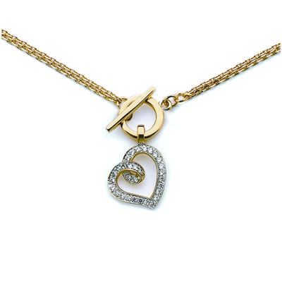 [D7985] - Gold Plated Necklace 'Baby Love' White Gold - 15x17 Mm