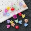 100Pcs Flower Acrylic Beads Bell Flower Spacer Beads Caps For Diy Charms Bracelets Necklace Jewelry Crafts Making Accessories