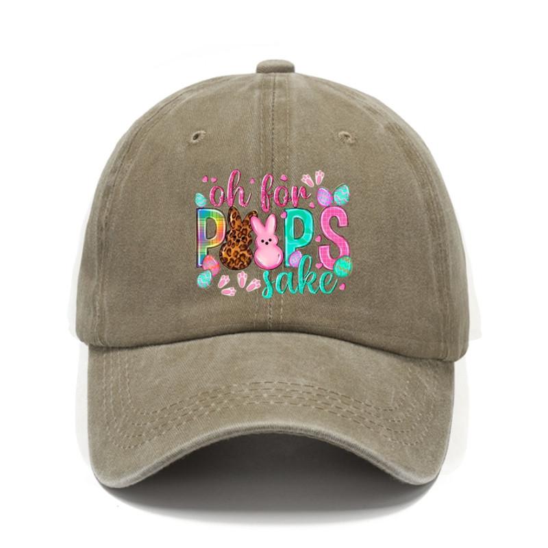 

Oh For Peeps Sake Easter Bunny Graphic Baseball Cap Casual Adjustable Distressed Summer Sun Protection Adult Cap One Size