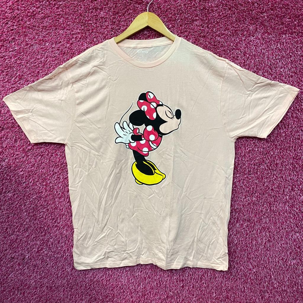 Disney Mini Mouse Kiss Pink 100% Cotton T-shirt Mens Tees Top