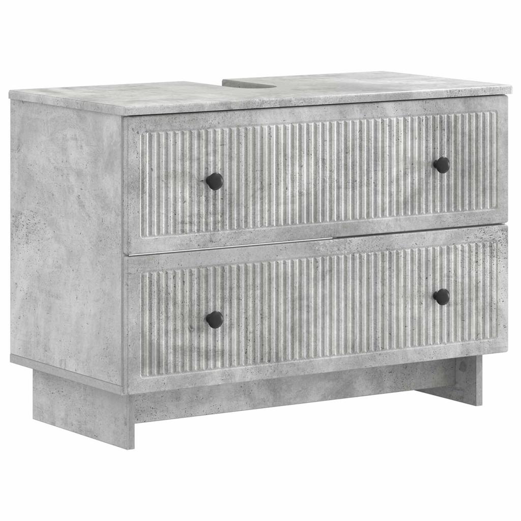 3 Piece Bathroom Cabinet System EDE Concrete Grey Wood Material