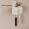 Toothbrush Toothpaste Storage Rack 4 Grid Multiple People No Punching Required Wall Mounted Family Gargle Cup Toilet Supplies