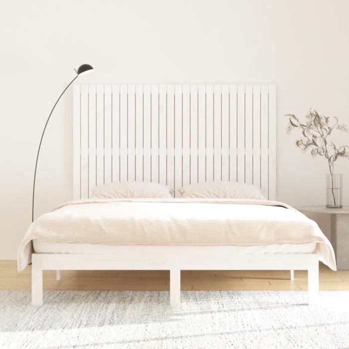 824959 vidaXL Wall-mounted Headboard White 166x3x110 Cm Solid Pine Wood