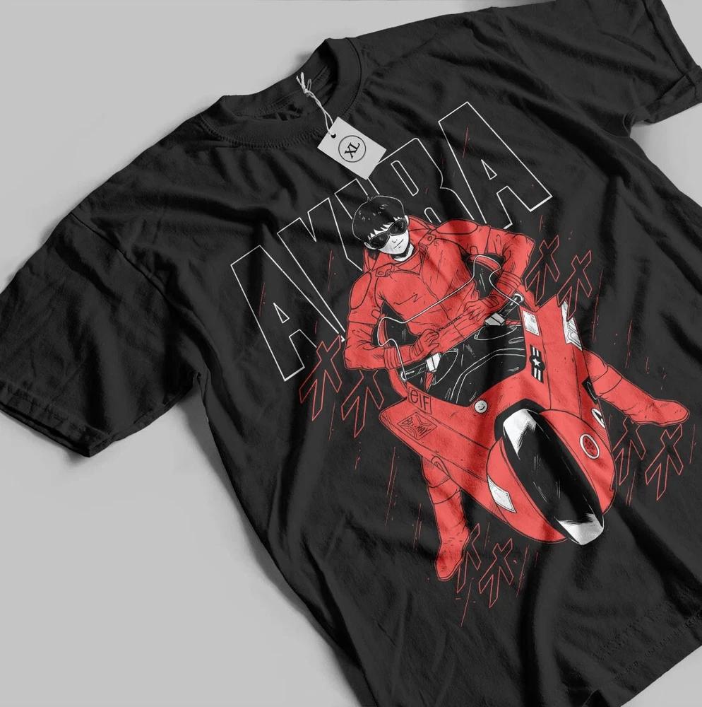 Anime Akira Neo Tokyo Cool Pose With Motor Graphic Black Tshirt Size S4XL S
