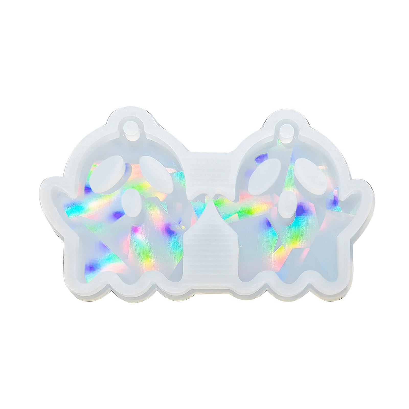 

Light Shadow Ornaments Keychain Silicone Mold Cute Specter Holographic Decorative Pendant Earrings Mold for DIY Crafts чистый