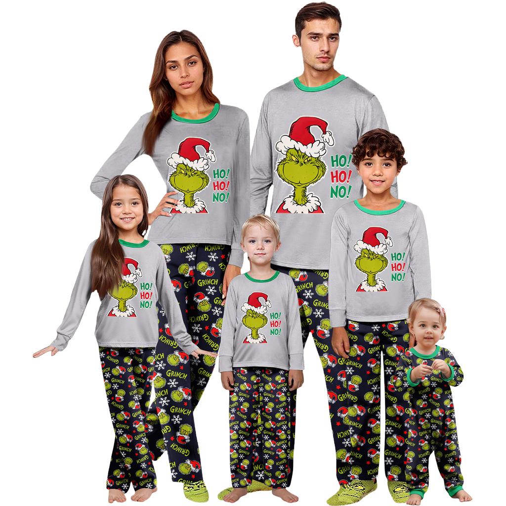 Parent-child Christmas Print Home Suit Long-sleeved Top And Pants