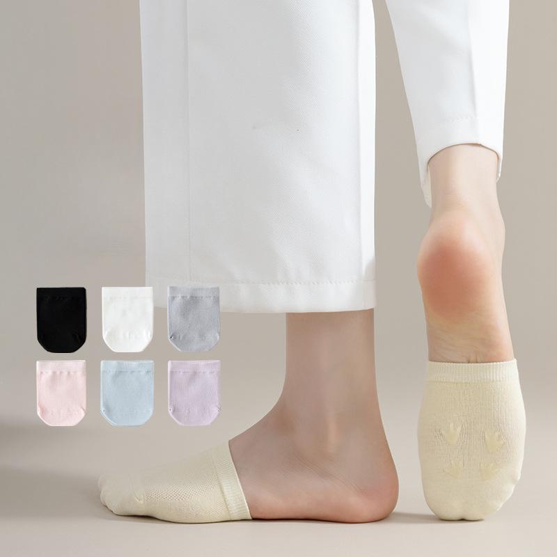 Female Summer Thin Cotton Non Slip Sweat Absorption Boneless Shallow Mouth Invisible Half Socks