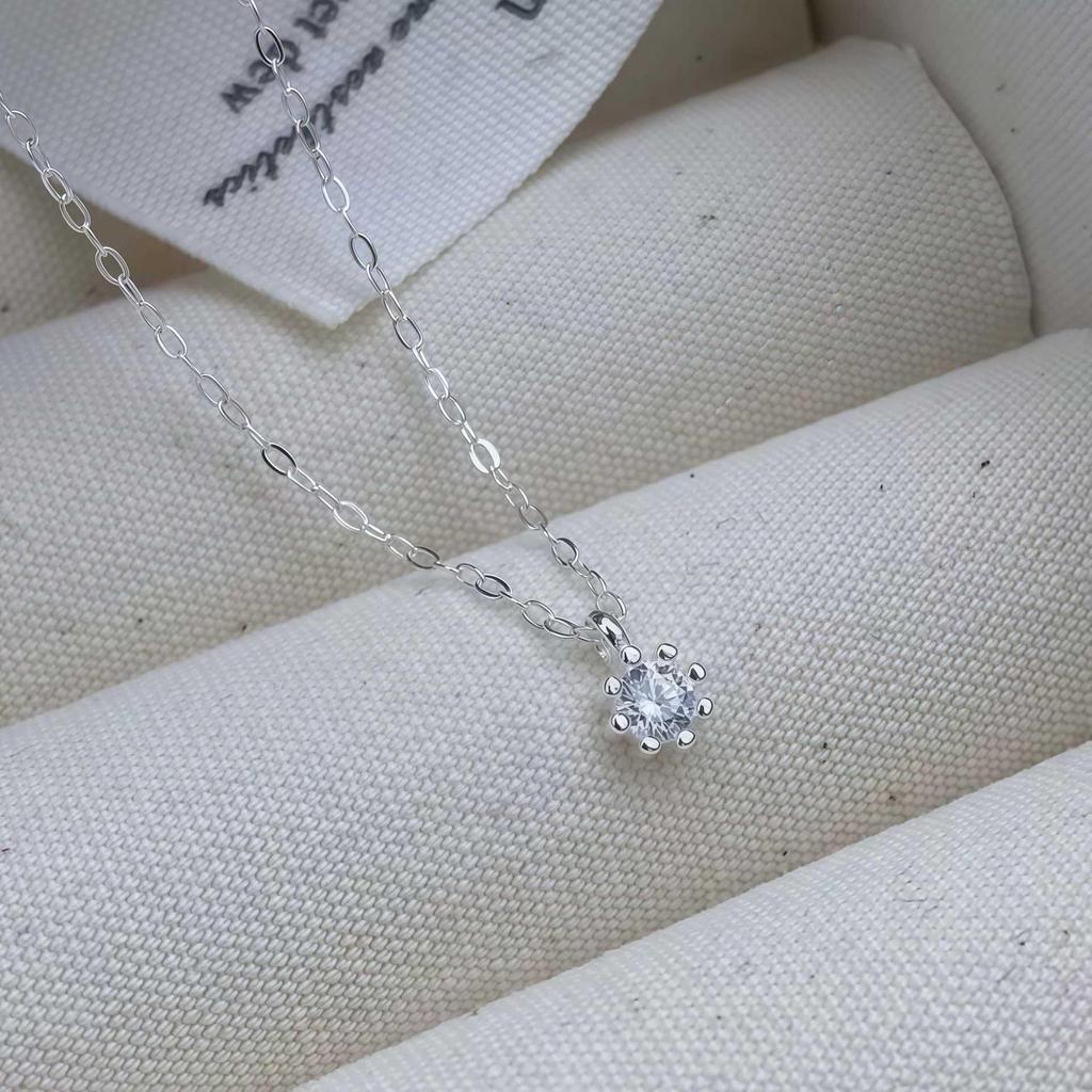 S925 Sterling Silver Bläckfisk Diamant Halsband - Klassisk, Enkel, Nischad Design Nyckelbenskedja för Kvinnor