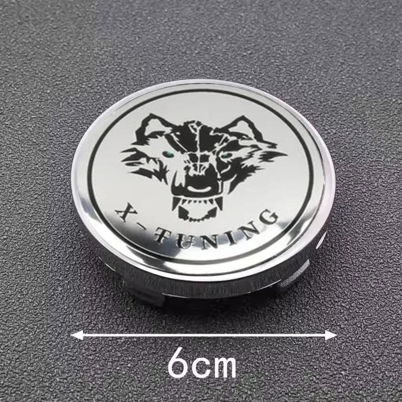 4pcs 56mm 60mm Universal Car Wheel Center Cover Hub Cap Wolf Sticker Replacement