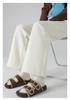 2025 New Style Fleece-Lined Cashmere Maternity Pants: Autumn/Winter Wide-Leg Design with Belly Support