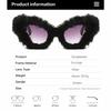 2025 Fluffy Cat Eye Sunglasses Funny Birthday Party Shades Glasses Brand Designer PC Frame Eyewear Vintage Oculos De Sol UV400