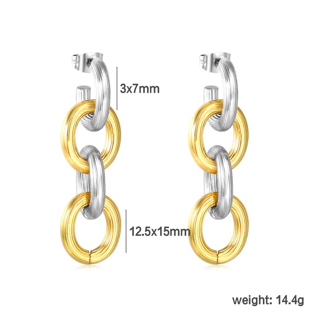 Modische Edelstahl-Liebesherz-Schmetterlings-Ohrringe für Mädchen, Niedlicher Schmuck INS-Design, Vielseitige Punk-Unregelmäßige Ohrringe