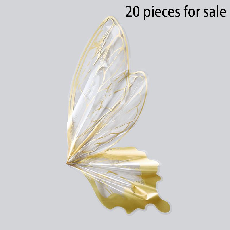 20 Sets DIY Mother's Day Birthday Gifts Package Butterfly Wings Flower Wrapping Paper Florists Bouquet Packaging Material