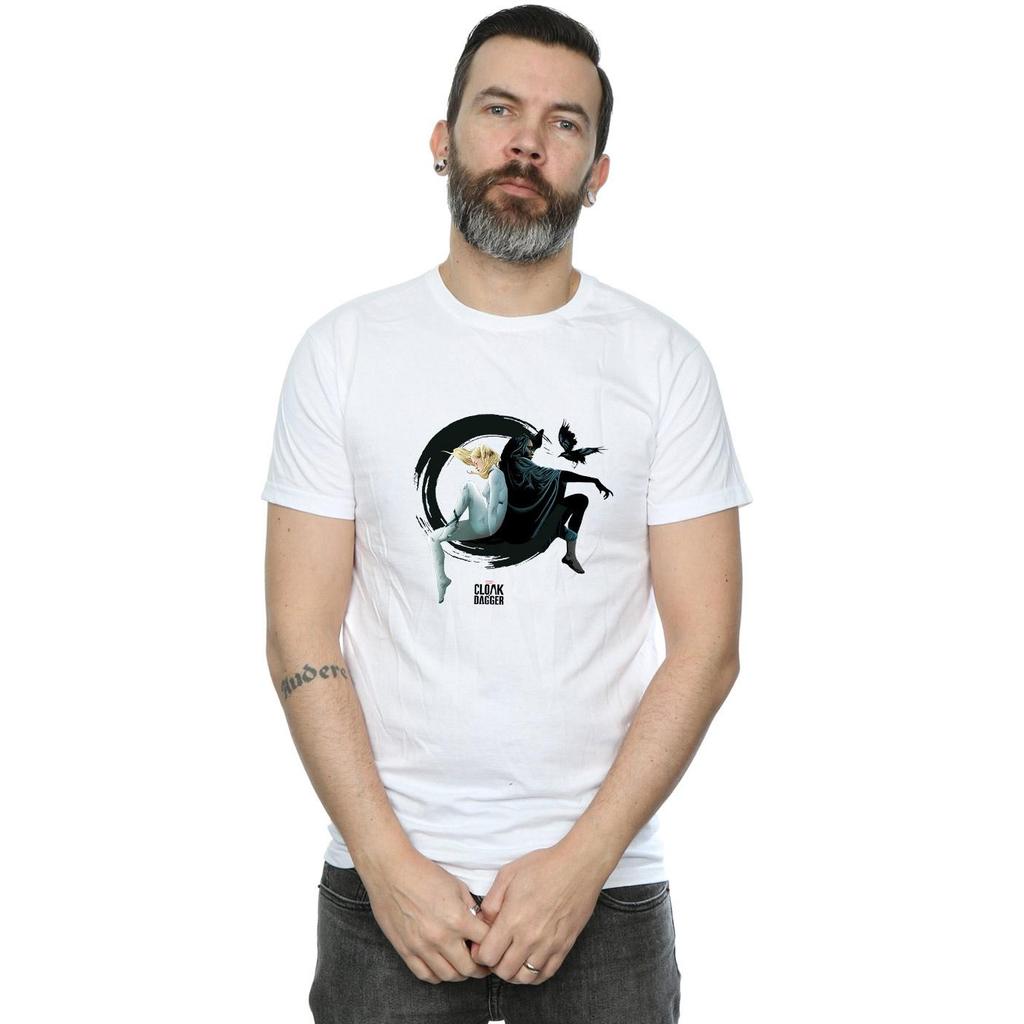 Marvel Mens Cloak And Dagger Ink Circle T-Shirt