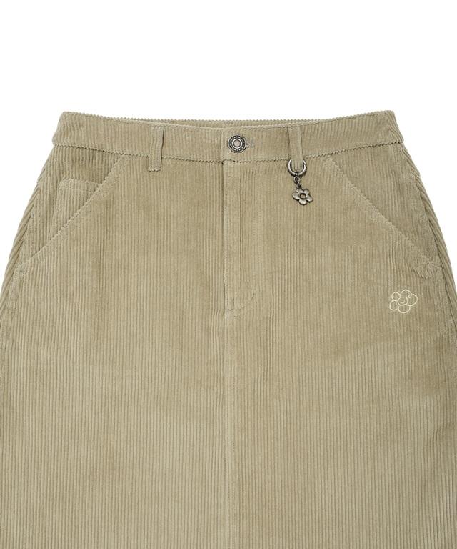 Wacky Willy Women'S Corduroy Carpenter Midi Skirt Light Khaki