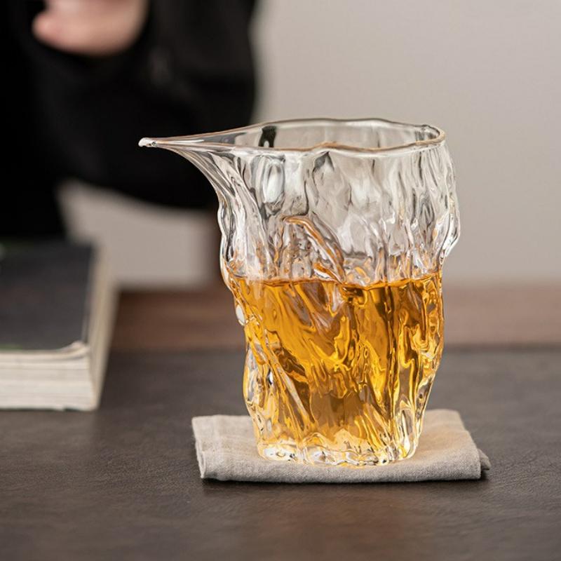 Japanese Style Tea Glass Cup Heat-resistant Creative Hammer Pattern Transparent Fair Cup Tea Pitcher Kung Fu Tea Set Teacup New