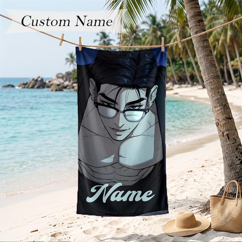 Joo Jaekyung Custom Name Printed Beach Towel Personalized Soft Towel For Swimming Beach Travel