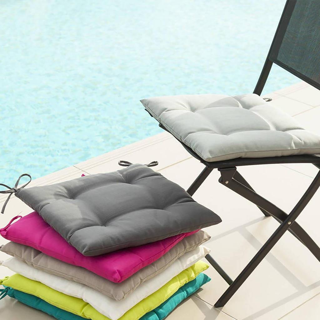 CHAIR CUSHION garden/terrace 40x40cm gray quilted