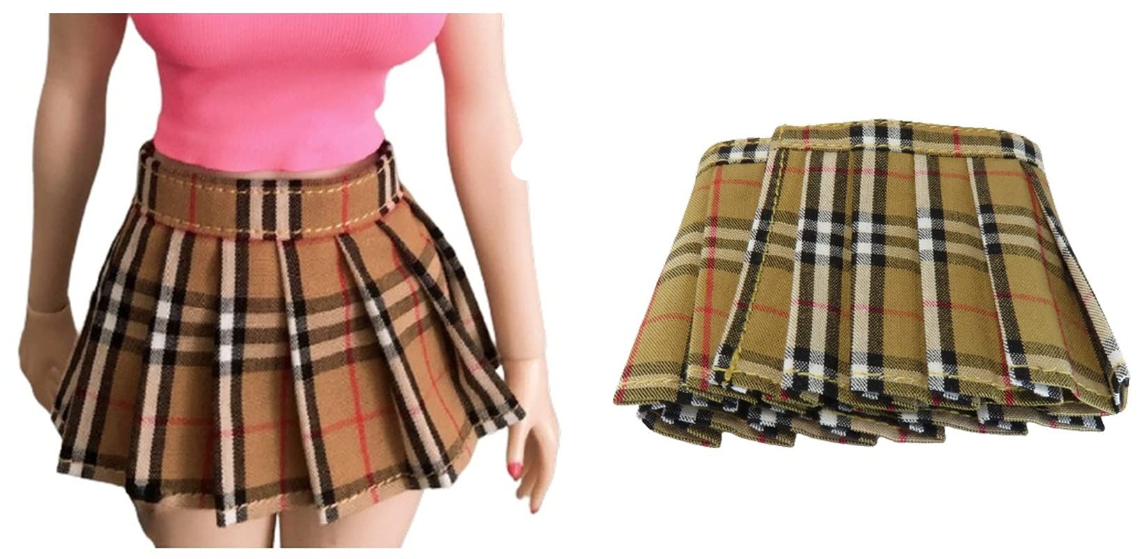 

AlegolT Mini Skirt Pleated Skirt Check Beige Figure Doll Ladies Doll 1/6 (Female Accessories) TOSK01-BEG_C