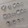 Premium White Nail Art Embellishments: Pointed-Back K9 Crystal Rhinestones - Heart, Dove, Egg, Right-Angle, Rock Candy, Transparent