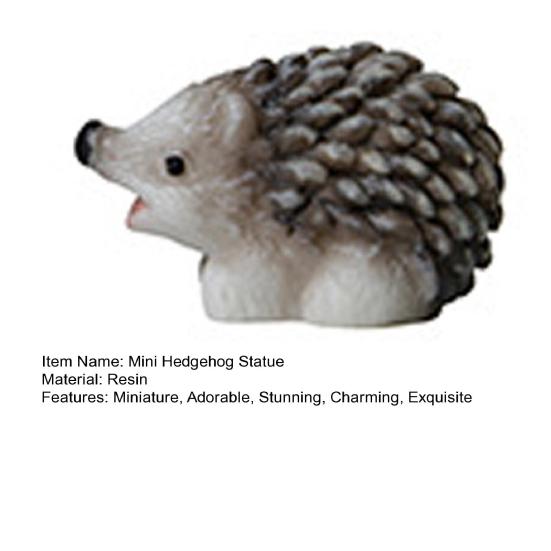 Mini Hedgehog Resin Figurine Miniature Animal Figures Cake Topper Decoration Tiny Hedgehog Ornaments for DIY Fairy Garden Moss Landscape Home Decor