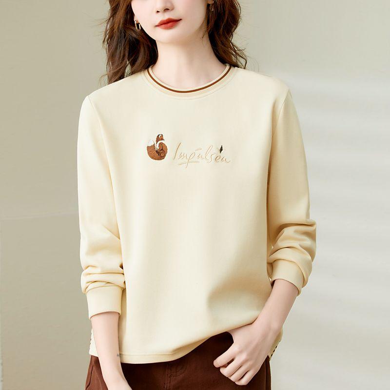Spring Autumn New Women's Splicing Pullover O-Neck Screw Thread Fashion Loose Minimalist Casual Long Sleeve Sweatshirts