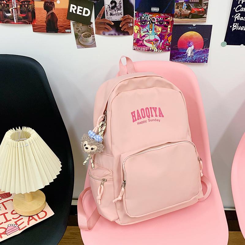 Haoqiya Letter Durable Backpack Ergonomic Straps Middle High School Students