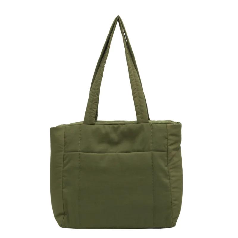 Large Capacity Women's Simple Shoulder Bag College Girls Book Tote Bags Soft Nyl Ladies Portable Commute Tote Purse Handbags