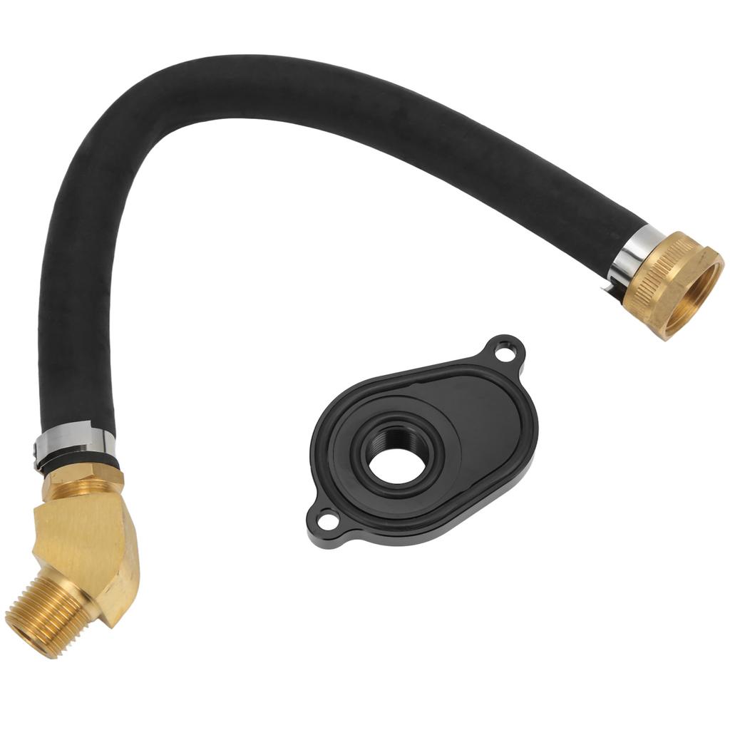 Zestaw do płukania chłodnicy oleju z anodowanym aluminiowym adapterem Zamiennik dla Ford Powerstroke 6.0L 2003‑2010