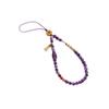 Amethyst Wrist Phone Chain for Women, Beaded Phone Pendant, Exquisite Accessory, Short Style, High-end Feel Phone Strap