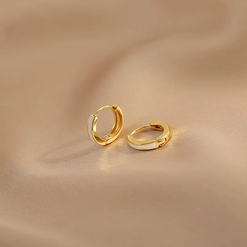 Męskie Czarne Srebrne Minimalistyczne Kolczyki Koła - Modne Europejskie i Amerykańskie Sztyfty Cyrkularne