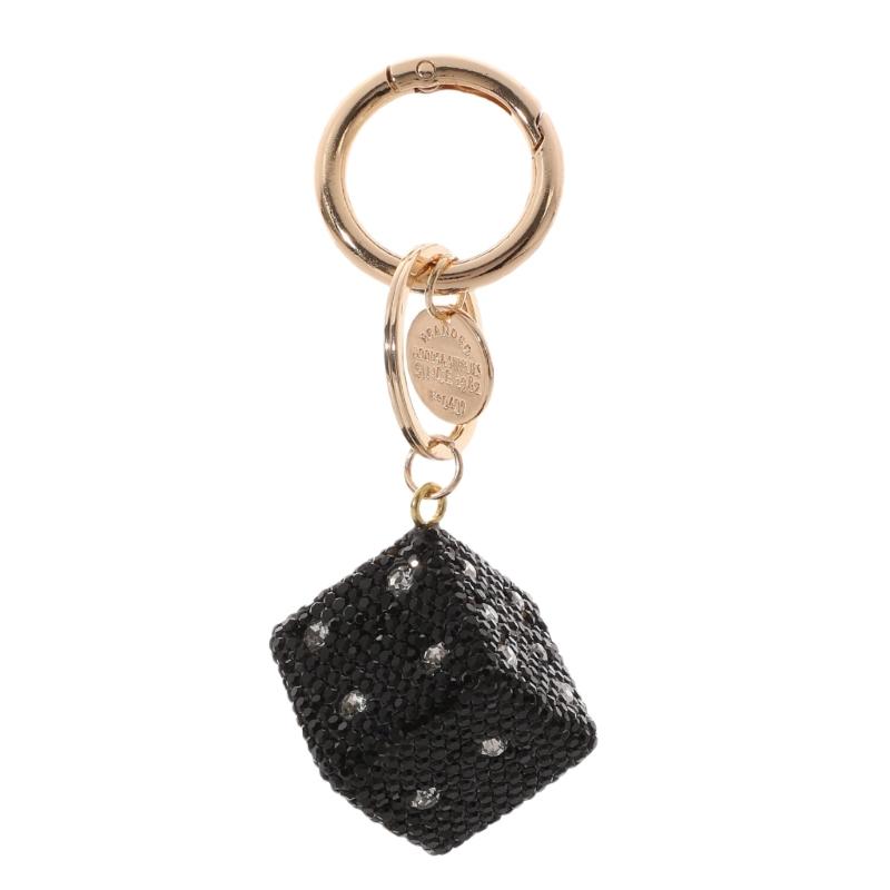 

Sophisticated Fashion Dices Keychain Pendant With Sparkling Dazzling Stone Ideal For Trendsetters Unique Accessory Lover