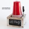 White Wood Mark Your Cup and Drink Up Cup Holder - Hosting Essentials Cup Dispenser with Interchangeable Signs- Coffee Cup Holder with Marker Slot-