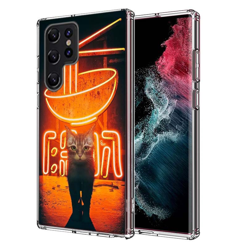 

Game S-Stray Cat Capa Phone Case For Samsung S26 Ultra S25 Edge Galaxy S23 S21 S20 S24 FE S22 S10 Plus Cover Clear TPU Shell Coq Samsung S21