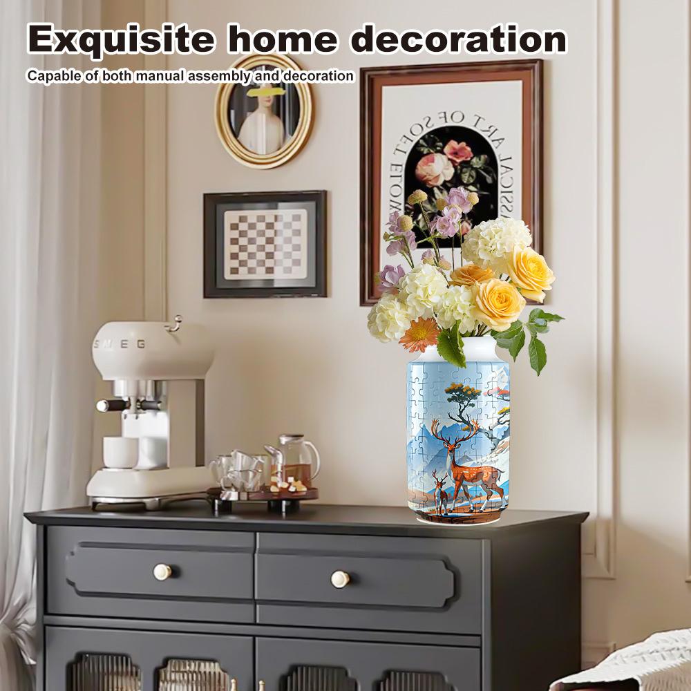 3D Puzzle Vase Panda Flower Pot Bottle Building Block Porcelain Artistic Room Home Decoration Kids Girls Birthday Gift Toys
