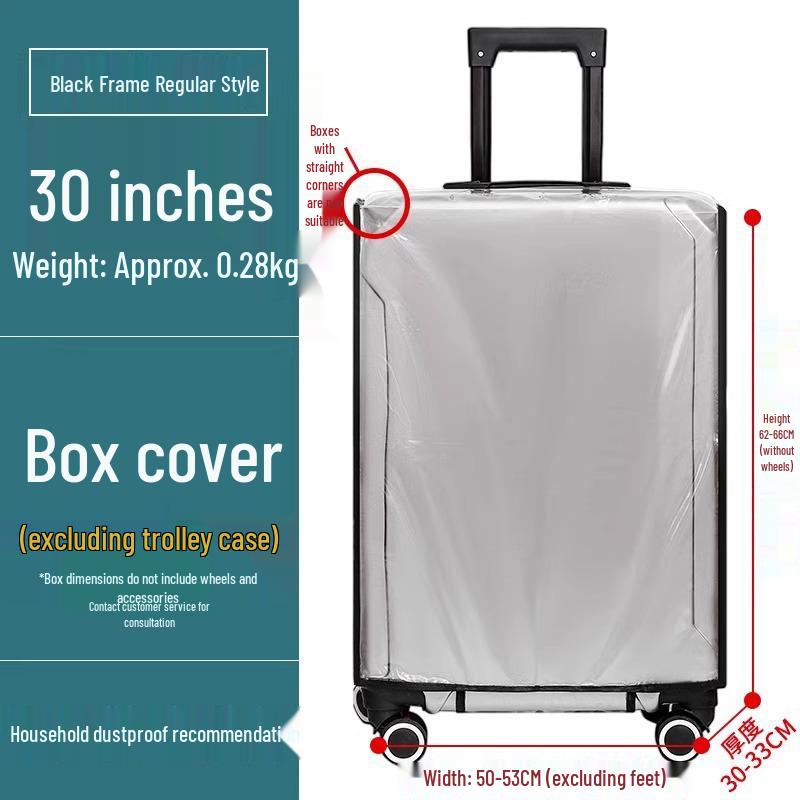 Thickened Transparent Travel Suitcase Cover: Waterproof, Dustproof, Scratch & Wear-Resistant for 20-30 inch Luggage
