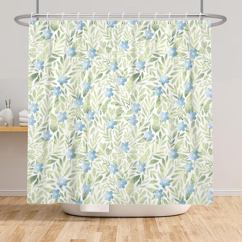 Yellow Sunflower Shower Curtain Spring Floral Bathroom Decor Hanging Curtains Fresh Floral Plant Patterns Waterproof Curtain
