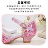 Girls' Sandals New Fashion Big Kids Princess Shoes Summer Children's Versatile High Heels Little Girls Crystal Sandals