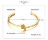 Gold Color Knot Bracelet for Women, Tie The Knoted Cuff Bangle Stainless Steel, Charm Bridesmaid Wedding Jewelry