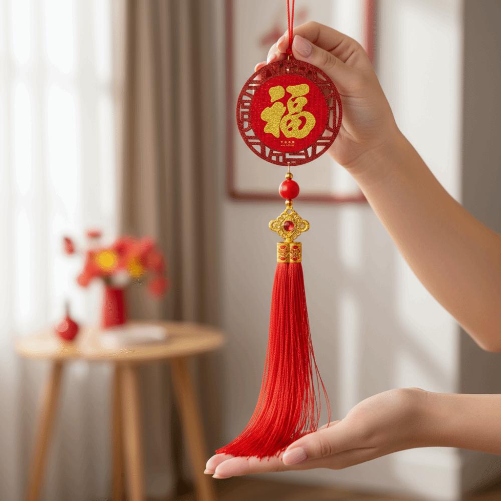 Chinese Style 2026 New Years Decoration Traditional Good Luck Spring Festival Door Decoration Blessing Red