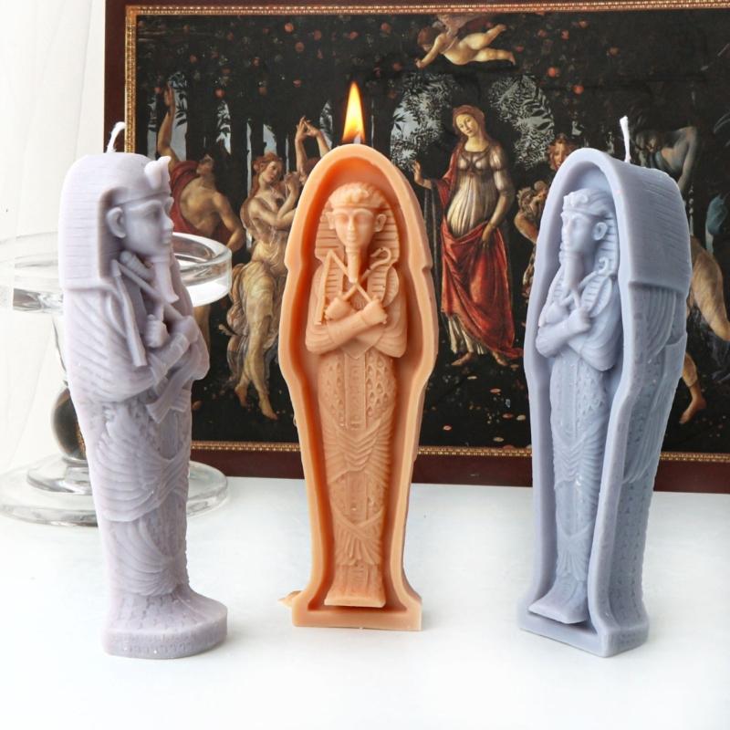 3D Mummy Candle Crafting Mold Gypsum Ornament Mould Home Decoration Molds Handmade Jewelry for Aromatherapy Enthusiasts