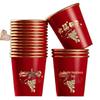 Gold Foil Double Happiness Disposable Red Paper Cups for Weddings & Engagements