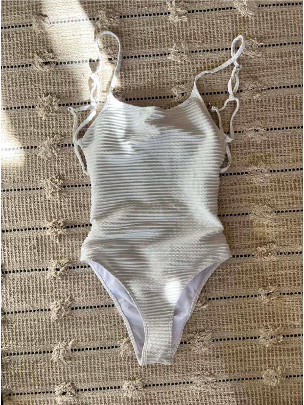 Damen Einteiliger High Waist Rückenfreier Badeanzug - Einfarbig, Europäischer & Amerikanischer Stil