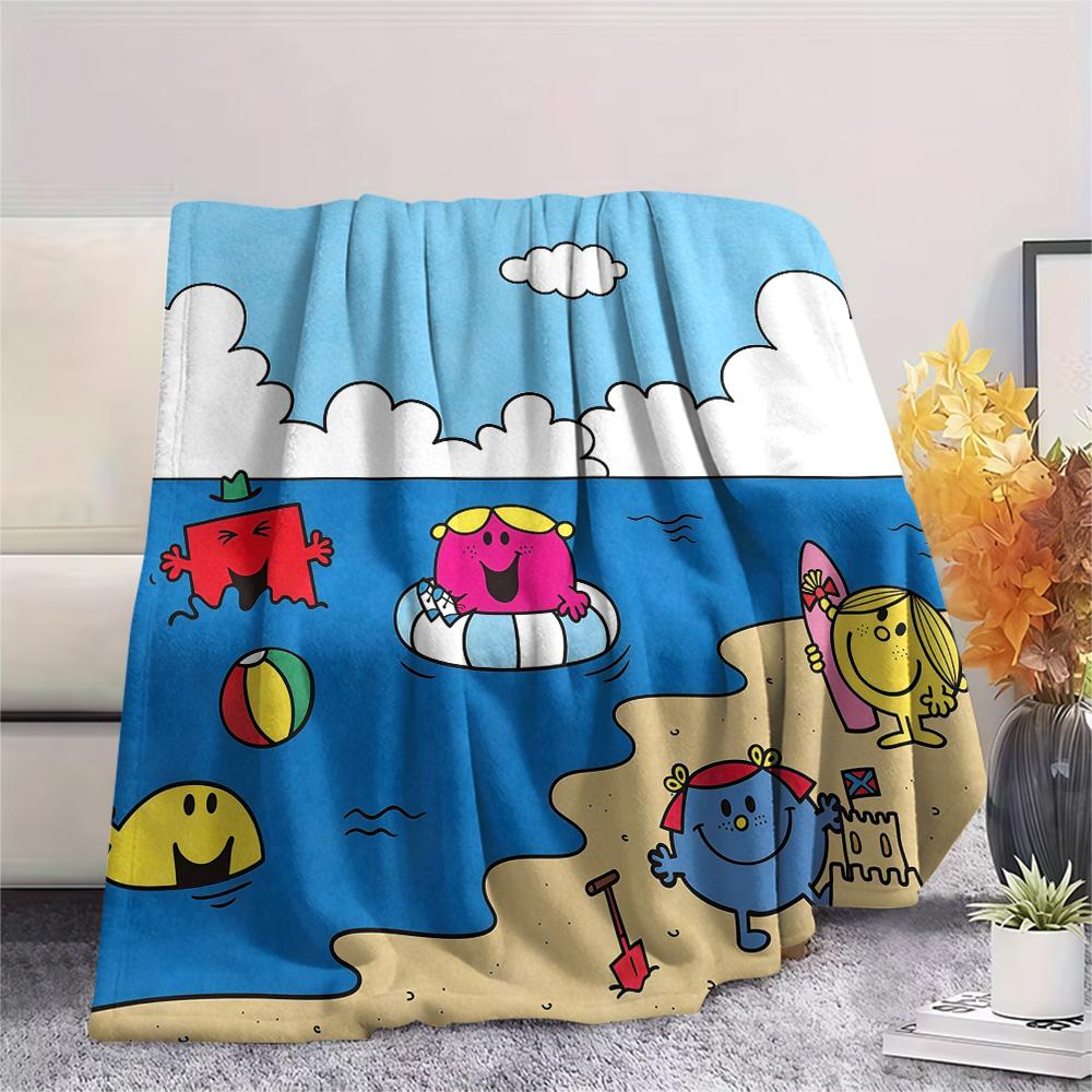 Mr. Men and Little Miss2 Flannel Blanket, High quality Comfortable for All Seasons, Home Decor, Warmth and Comfort