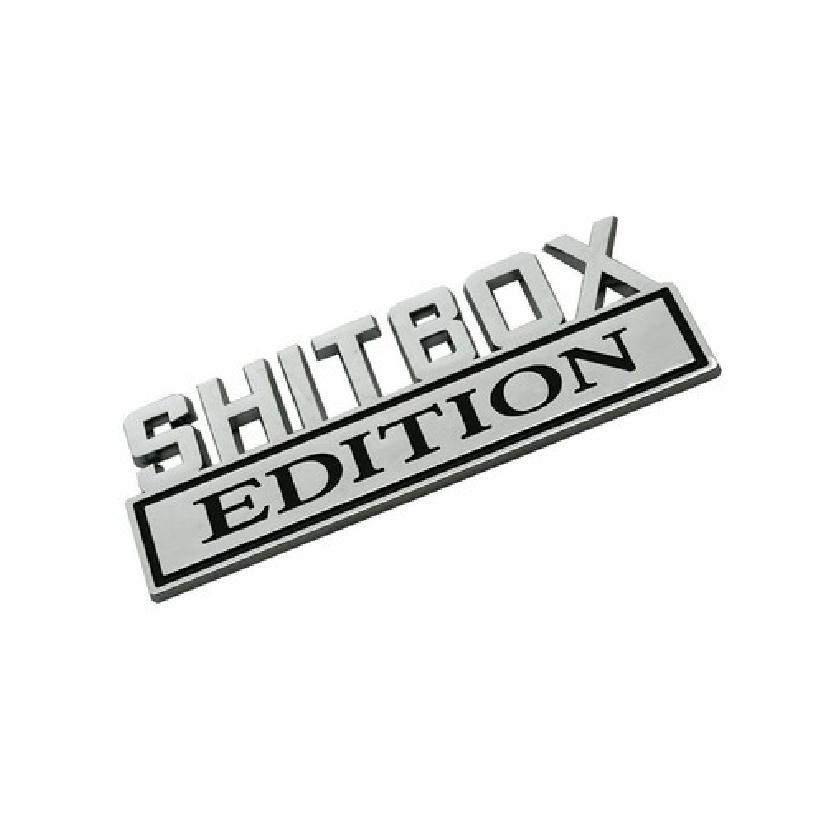 1x  Big Shitbox Edition Decals Car Sticker 3D Raised Letter Emblem Chrome Black