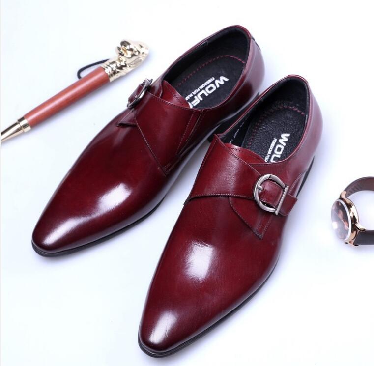 

Модные модельные туфли с острым носком, мужские модельные кожаные оксфорды, мужские свадебные туфли в деловом стиле, sapatos sociais masculino casamento H615 44 красный