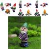 Set Of 4pcs Miniature Naughty Gnome Statues For Whimsical Garden Decor And Fun