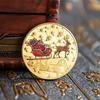 Santa Gold Coins Christmas Eve Boxes, with Message Card, Christmas Commemorative Coins New Year, Santa Claus Souvenir Coin