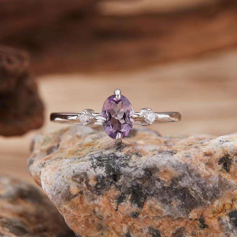 Кольцо S925 стерлинговое серебро цветное сокровище женское натуральный топаз гранат диопсид оливин простое универсальное кольцо