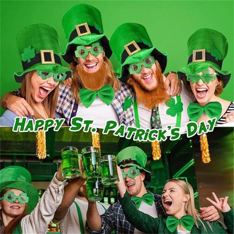 Regulowana Nakrycie Głowy Patricks Dla Mężczyzn Kobiet Dzieci Na Festiwal Zielone Pasujące Do Stroje i Akcesoria z Koniczyną